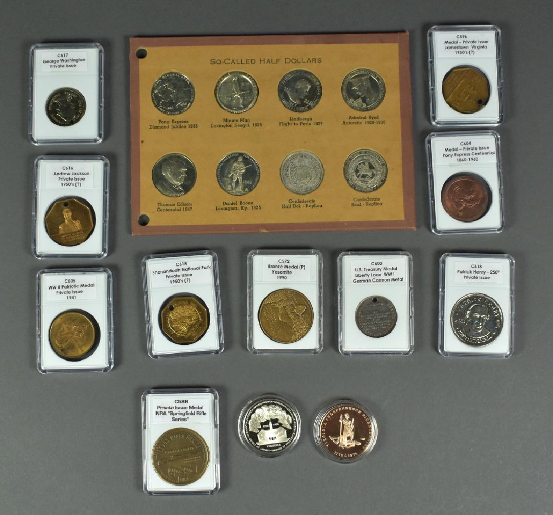 Tokens and Medals Including 8 so called Half Dollars (1 of 7)