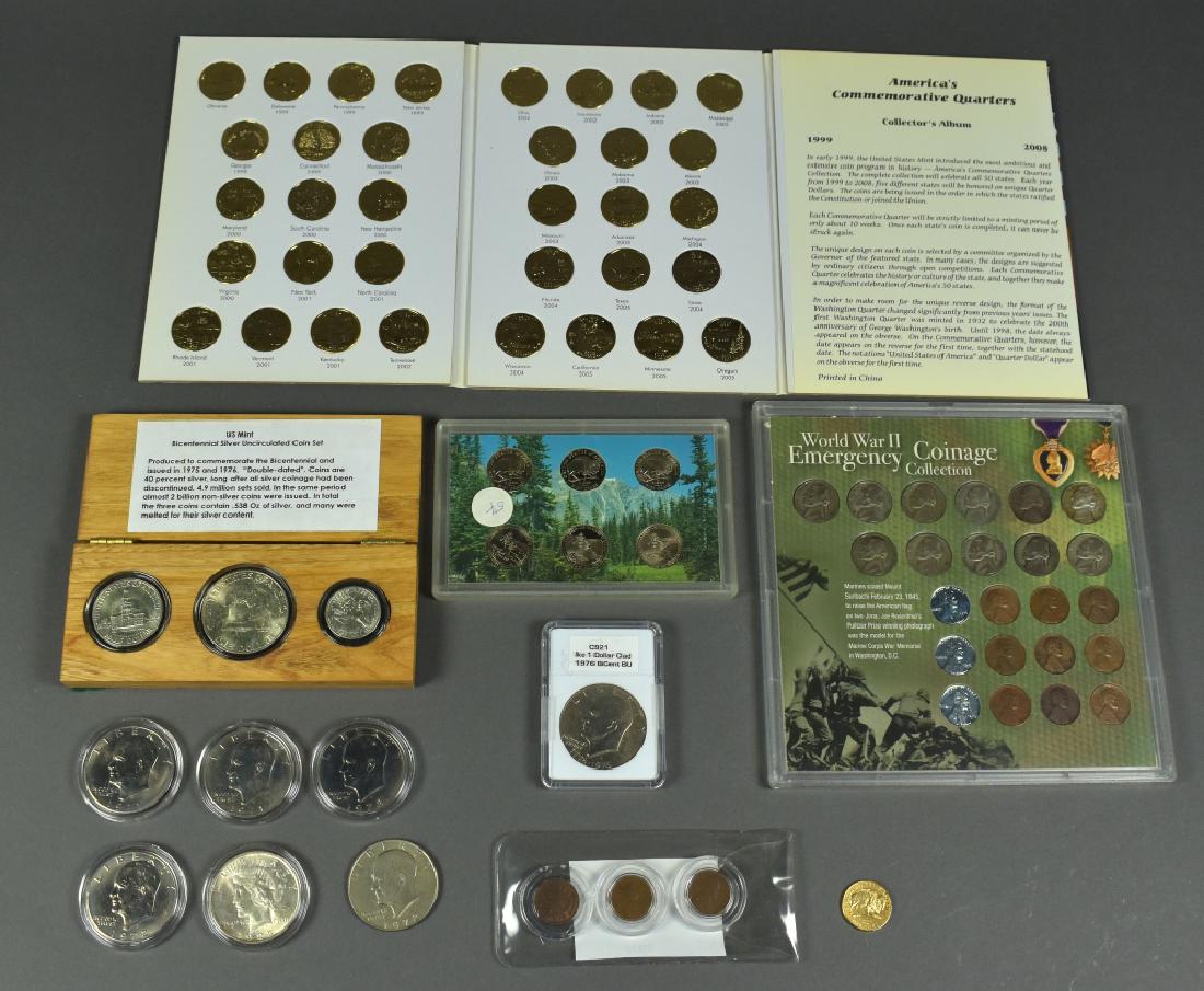 Misc. US Coins Including 1999-2007 Gold Plated State (1 of 6)