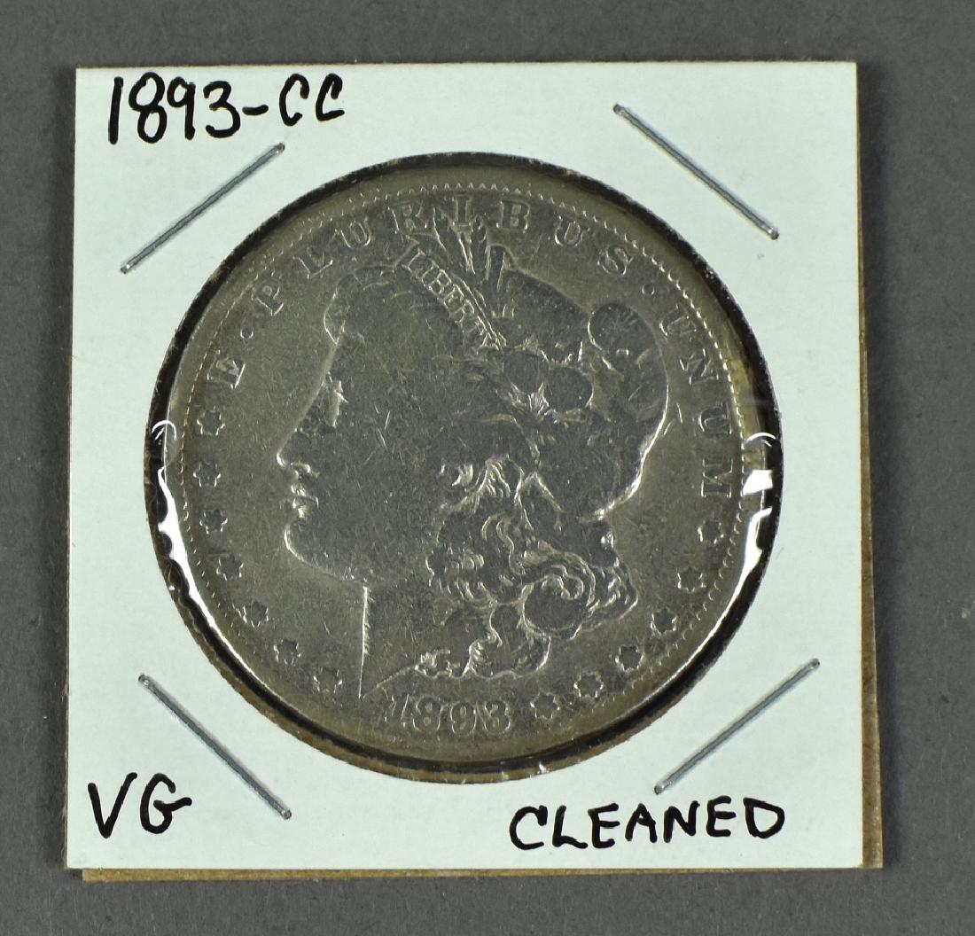 RARE 1893-CC Morgan Dollar This issue grades VG, but (1 of 2)