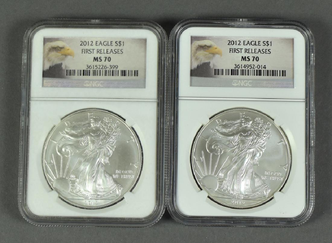 Two 2012 Silver Eagles- First Releases Coins graded (1 of 2)