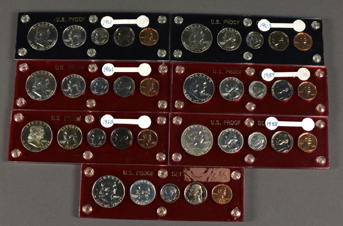 Seven Silver Proof Sets All housed in capital-style (1 of 4)