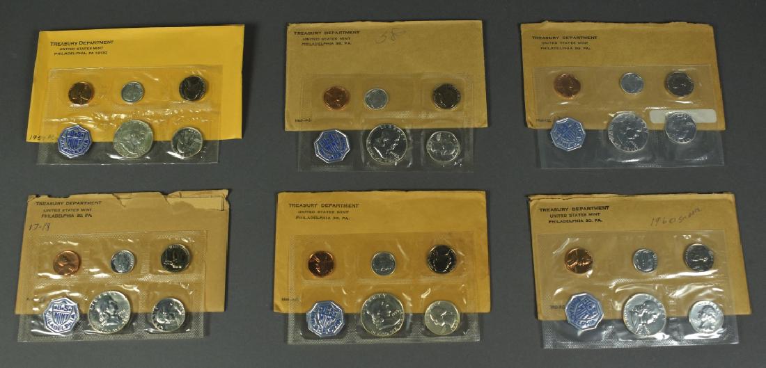 Six Silver Proof Sets Dates are 1957, 1958 ( 2 sets ), (1 of 4)