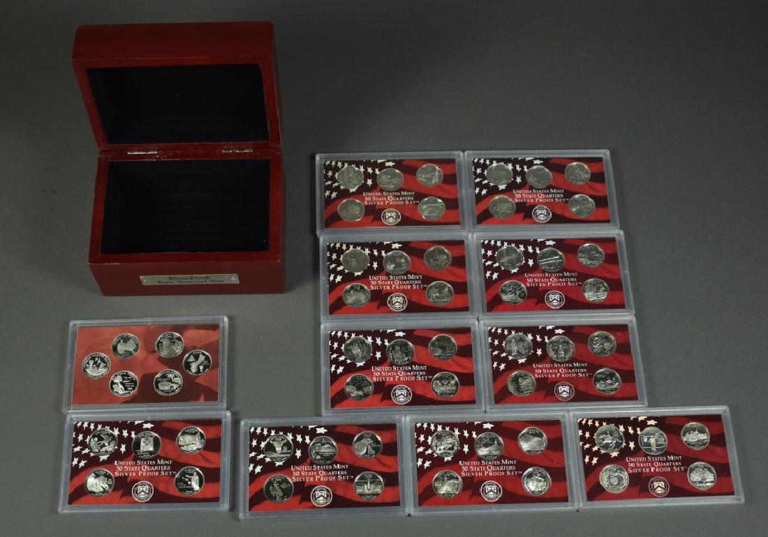 Group of Proof Silver Quarters Set Dated 1999-2009, (1 of 5)