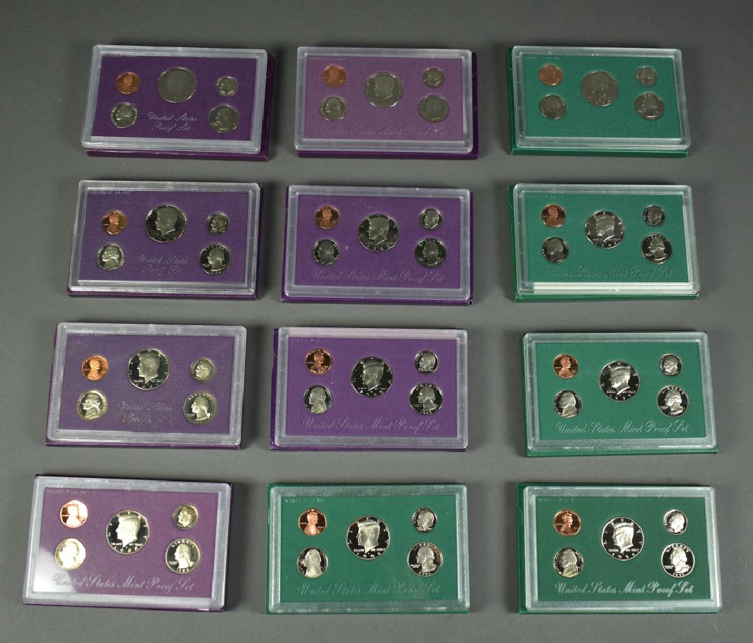 Twelve Proof Sets Dates include 1985, 1986, 1987, 1988, (1 of 5)