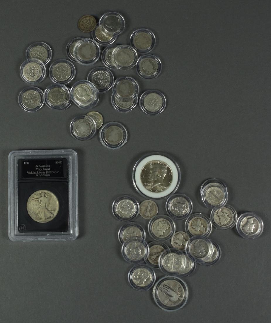 Silver Lot Consists of 19 mercury dimes; 16 Barber (1 of 4)