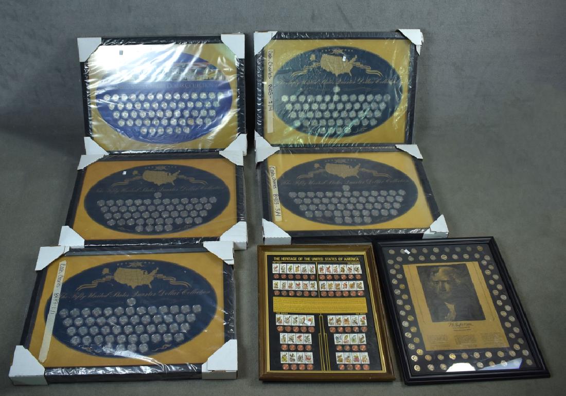 Five Framed Sets of State Quarters Plus a Jefferson (1 of 5)