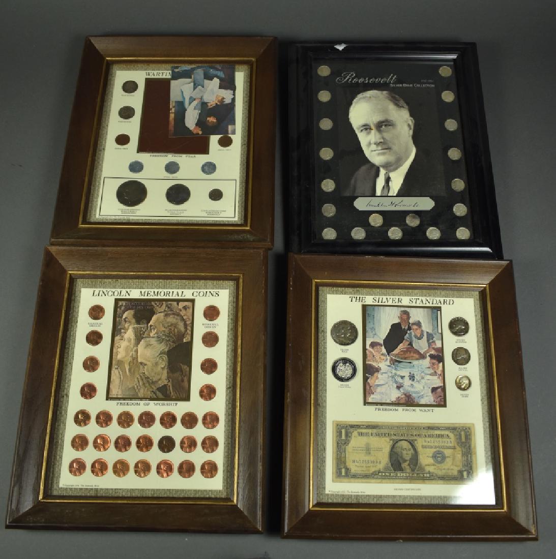 Four Framed Coin Sets Including date set of silver (1 of 5)