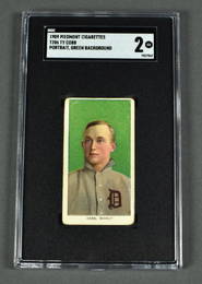 T206 Ty Cobb Cigarette Card Green portrait with