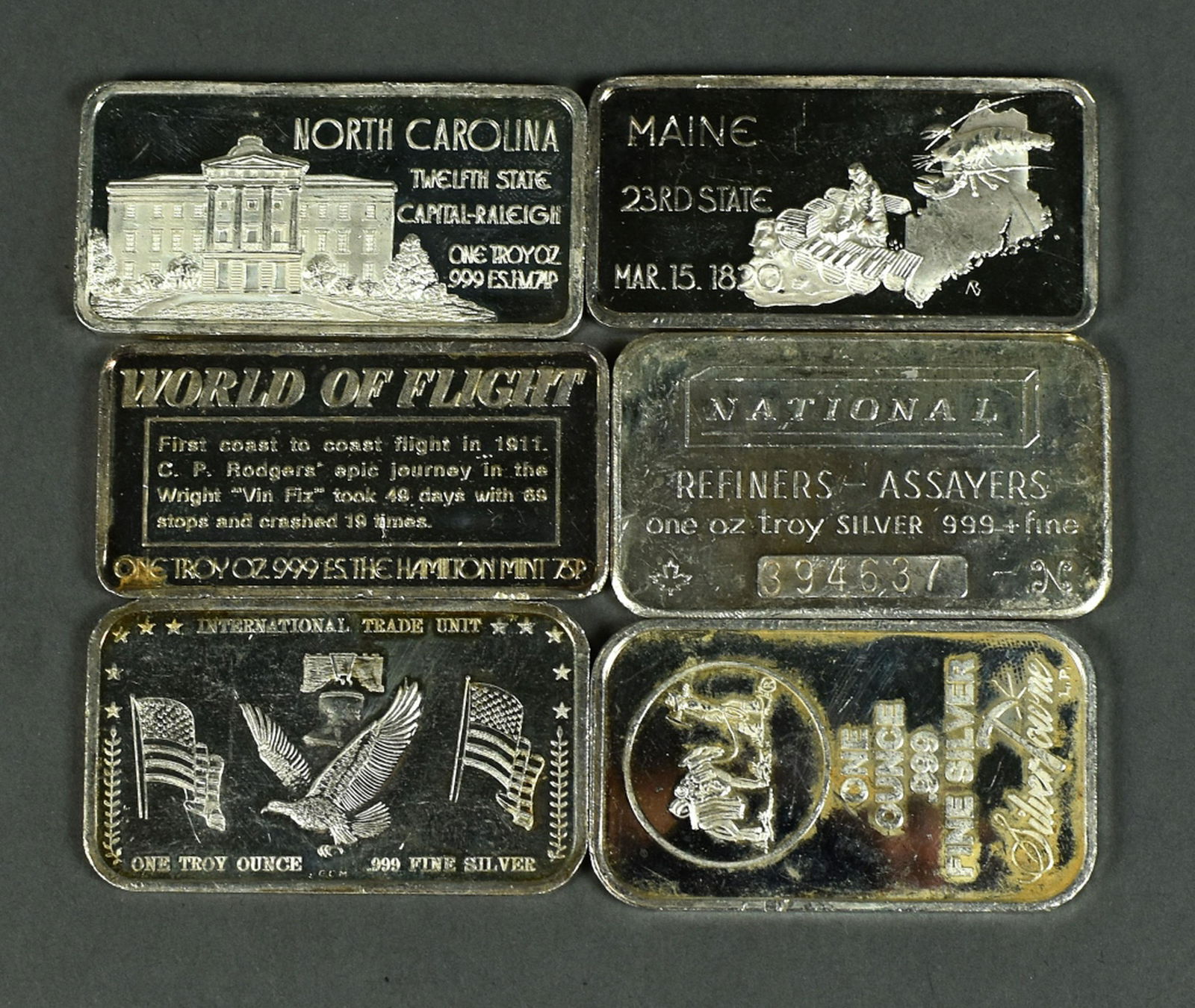 Six One-Ounce Silver Bars (1 of 2)