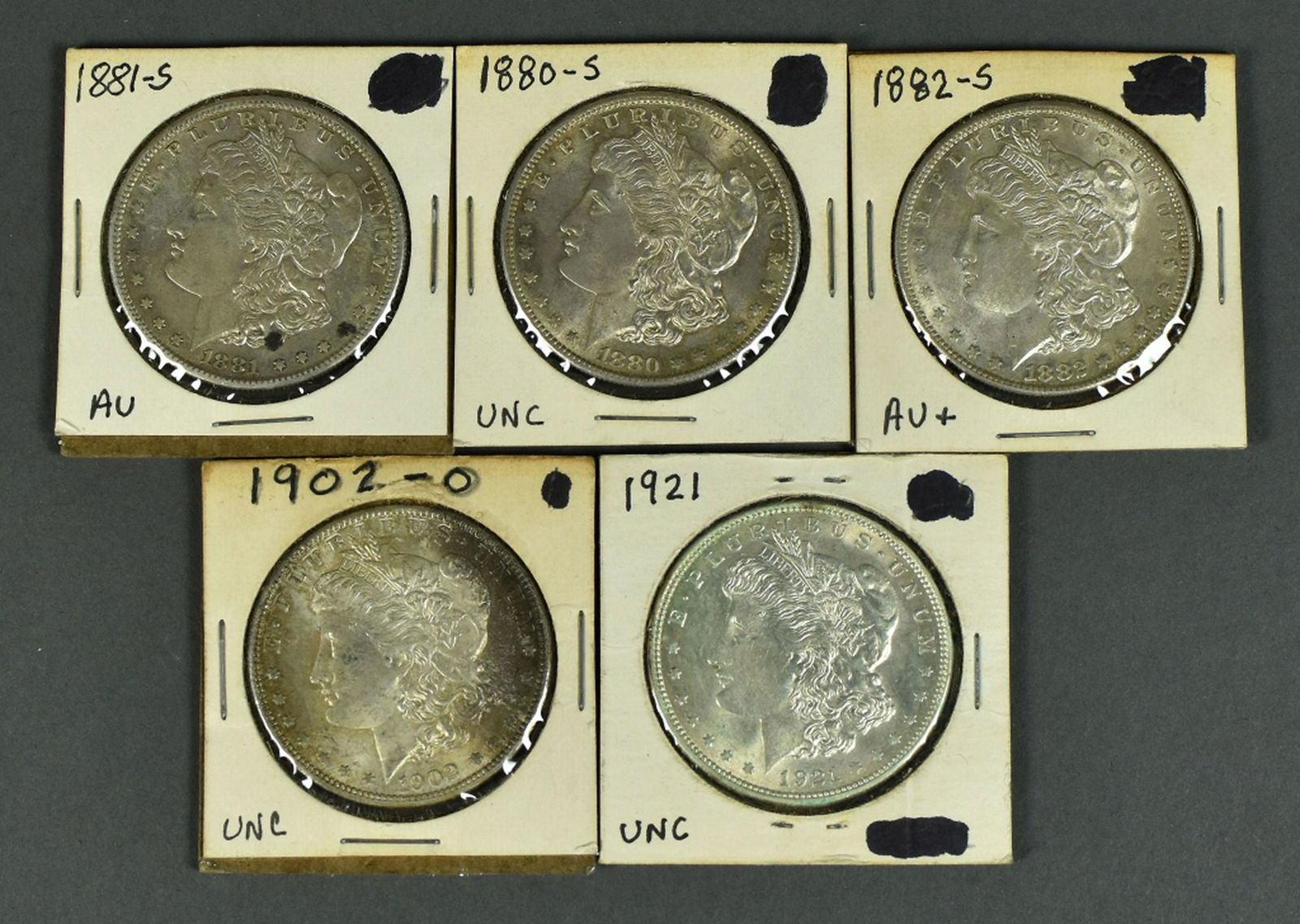 Five Better Grade Morgan Dollars (1 of 2)