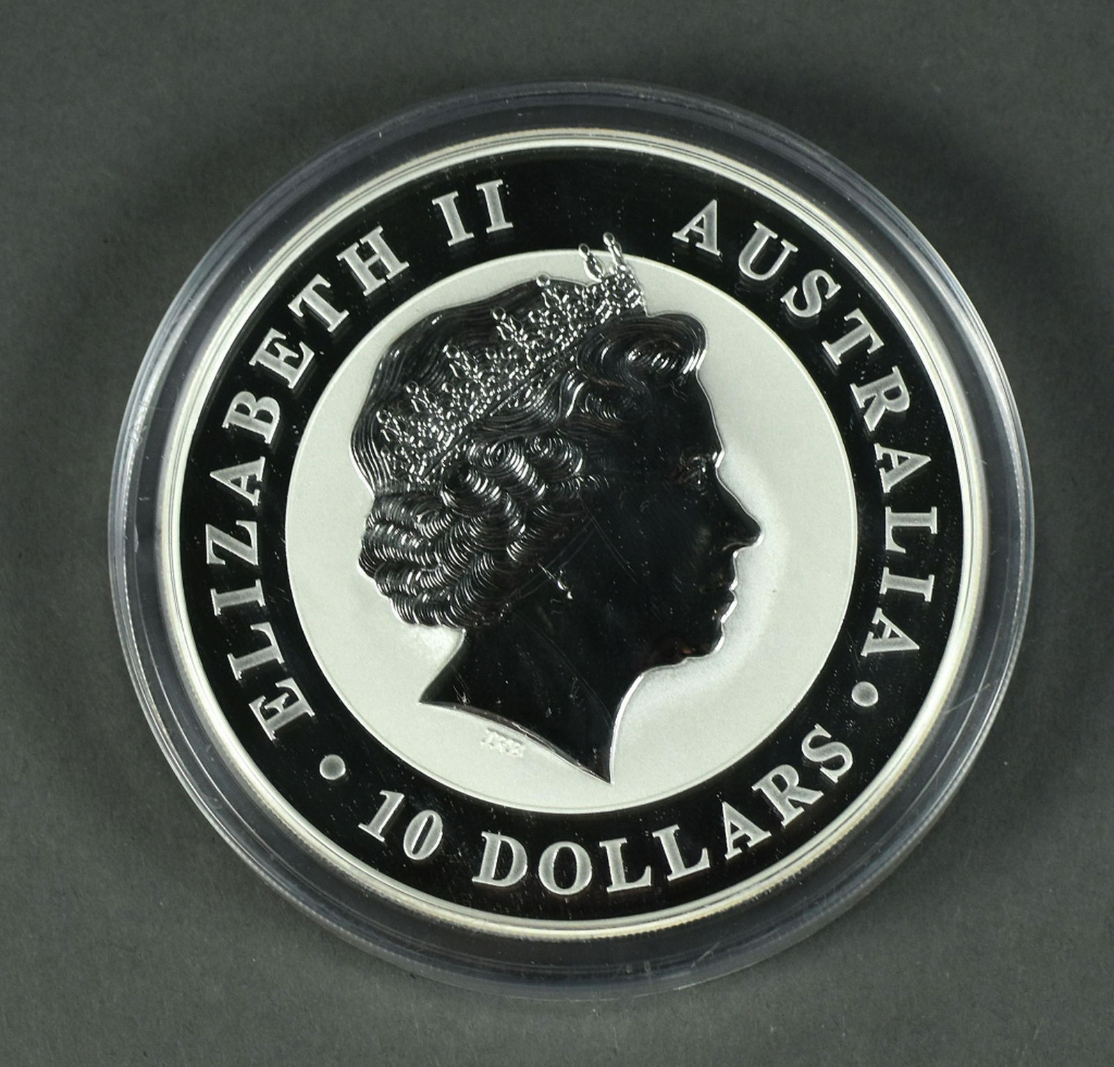 2011 10 Oz. ($10) KookaBurra Silver Coin: .999 Silver. Proof.