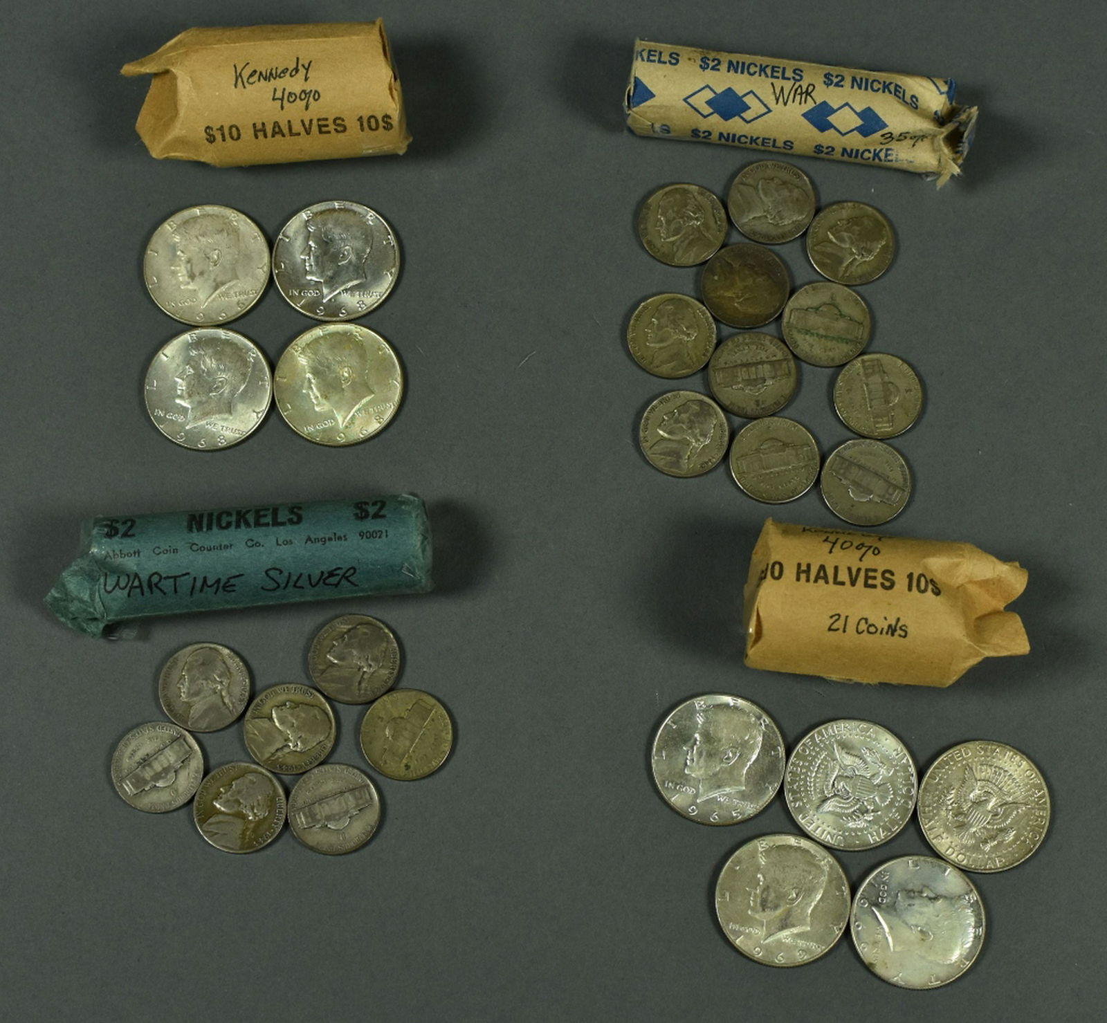 Two Rolls of 40% Silver Kennedy Halves (1 of 4)