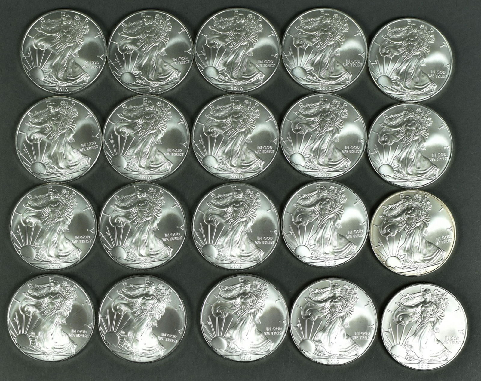 Tube of 2010 Silver Eagles (1 of 4)