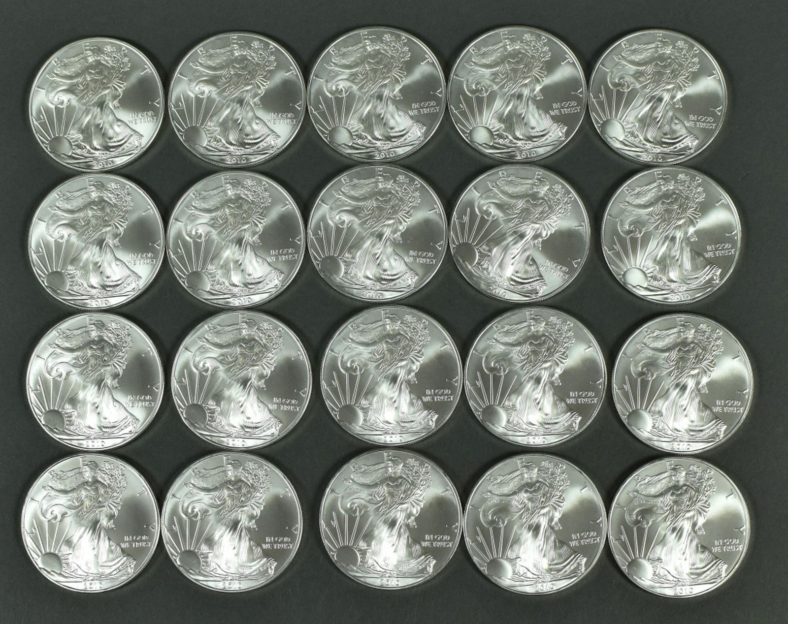 Tube of 2010 Silver Eagles (1 of 4)