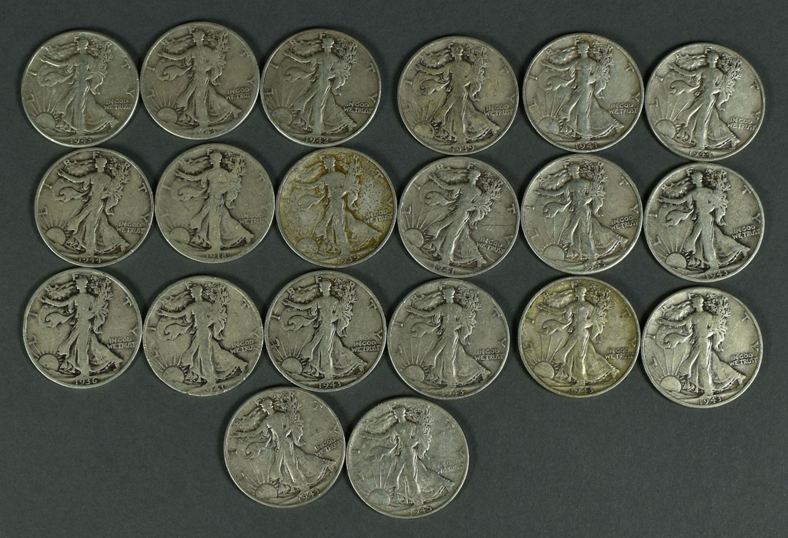 Roll (20 Coins) of Walking Liberty Half Dollars (1 of 5)