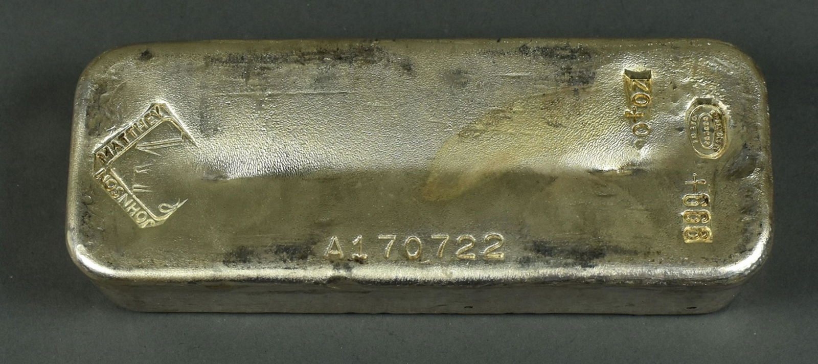 100 Oz. Johnson-Mathey .999 Silver Bar (1 of 3)