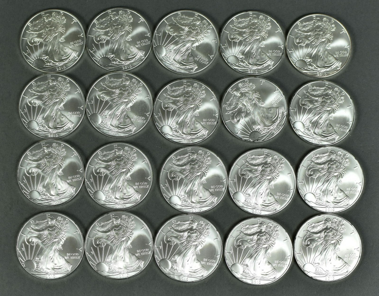 Tube of 2010 Silver Eagles (1 of 4)