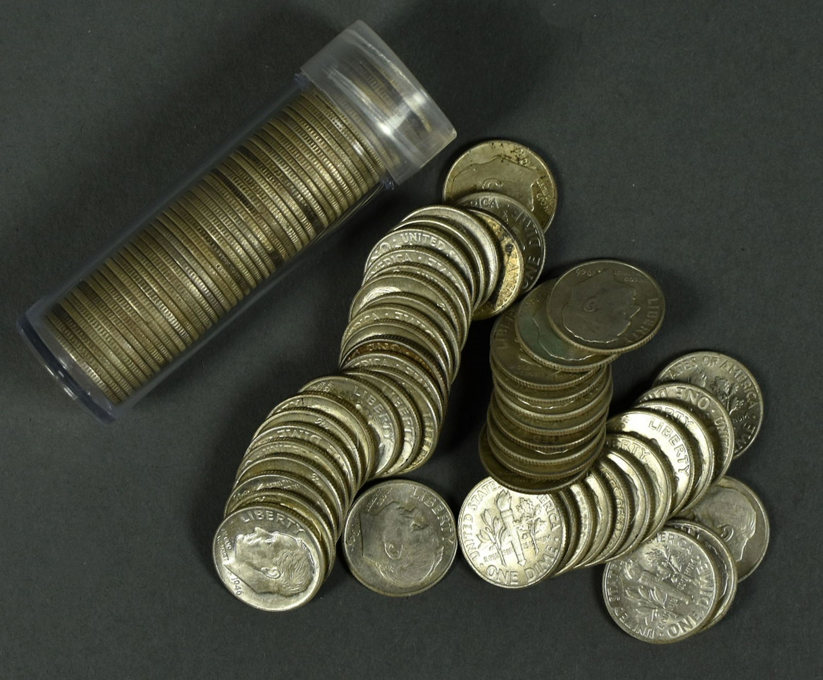 Two Rolls of 90 % Silver Roosevelt Dimes (1 of 3)