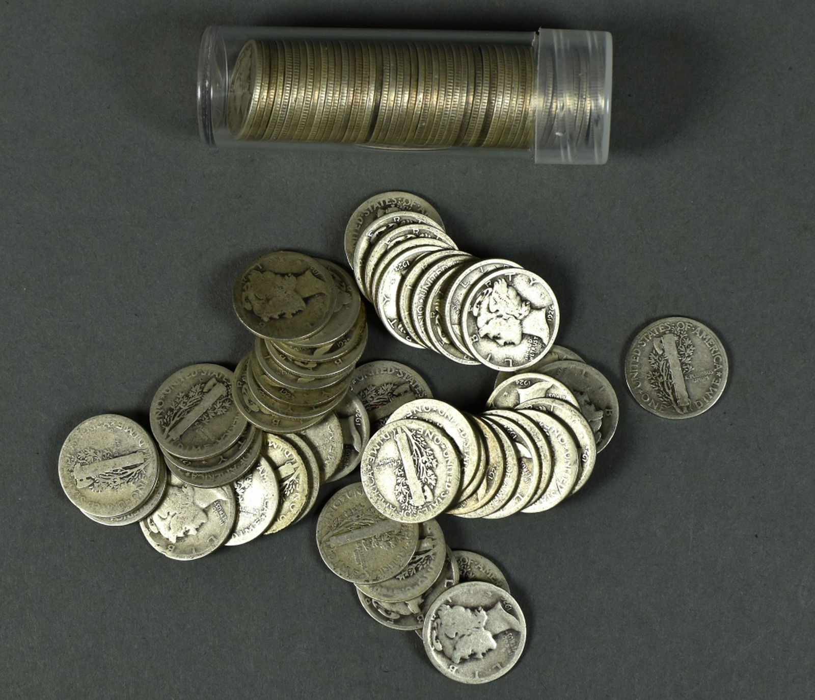 Two Rolls of 90 % Silver Mercury Dimes (1 of 3)