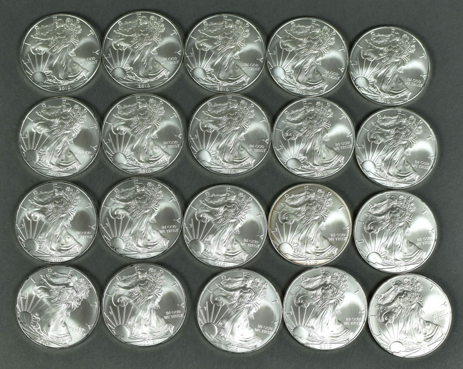 Tube of 2010 Silver Eagles (1 of 4)