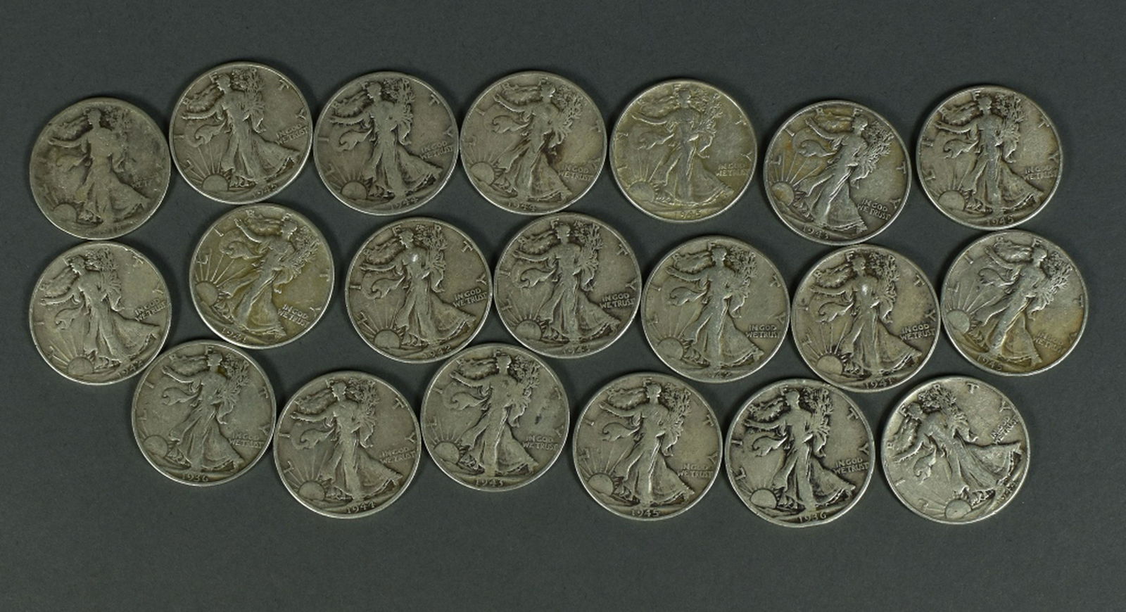 Roll (20 Coins) of Walking Liberty Half Dollars (1 of 4)