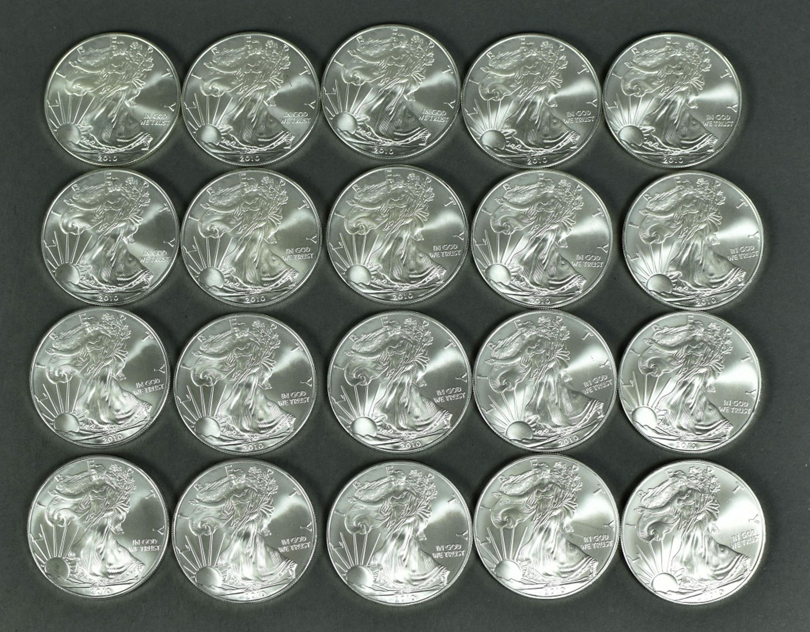 Tube of 2010 Silver Eagles (1 of 4)