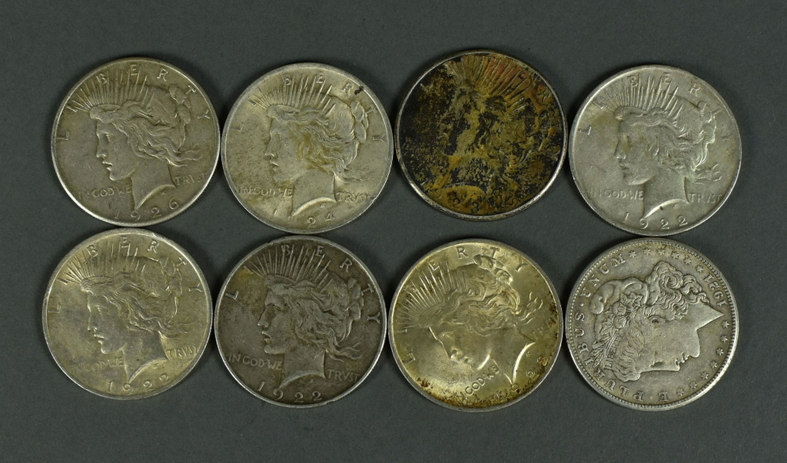Group of Eight Peace Dollars (1 of 2)