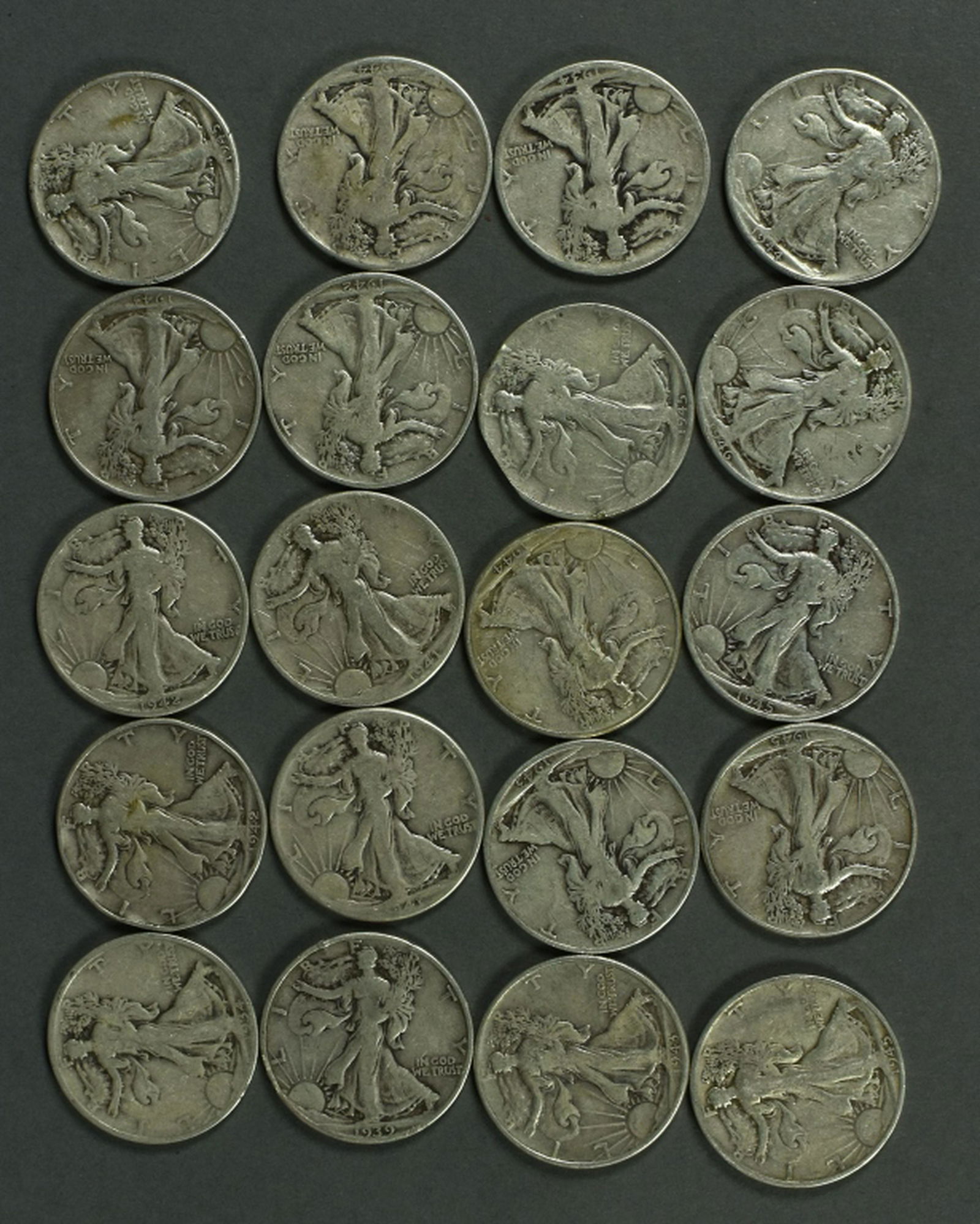 Roll (20 Coins) of Walking Liberty Half Dollars (1 of 4)