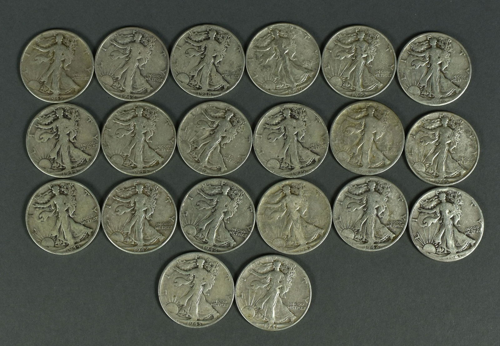 Roll (20 Coins) of Walking Liberty Half Dollars (1 of 4)