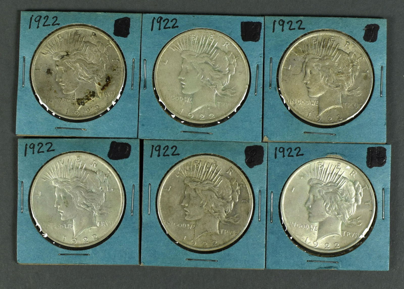 Six Peace Dollars (1 of 2)