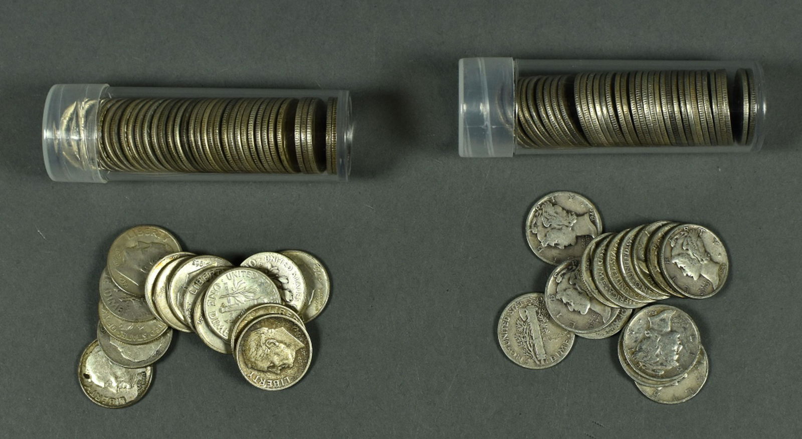 50 Mercury and 50 Roosevelt Silver Dimes (1 of 3)