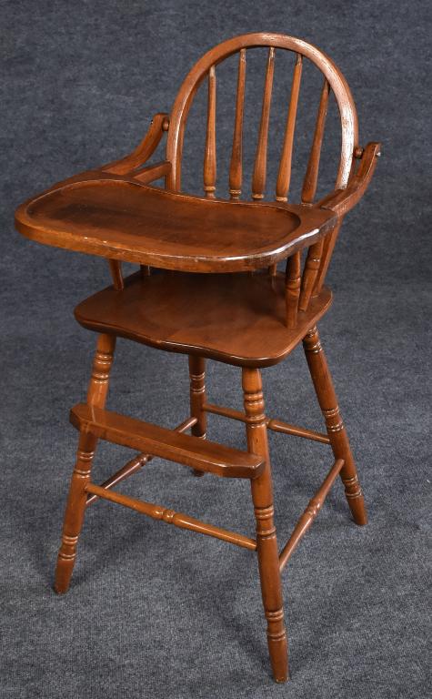 Stained Hardwood Child's Highchair (1 of 5)