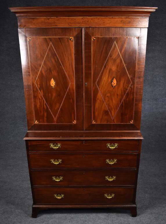 English Mahogany Linen Press (1 of 11)