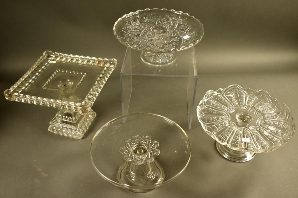 Four Early American Pattern Glass Cake Stands (1 of 8)