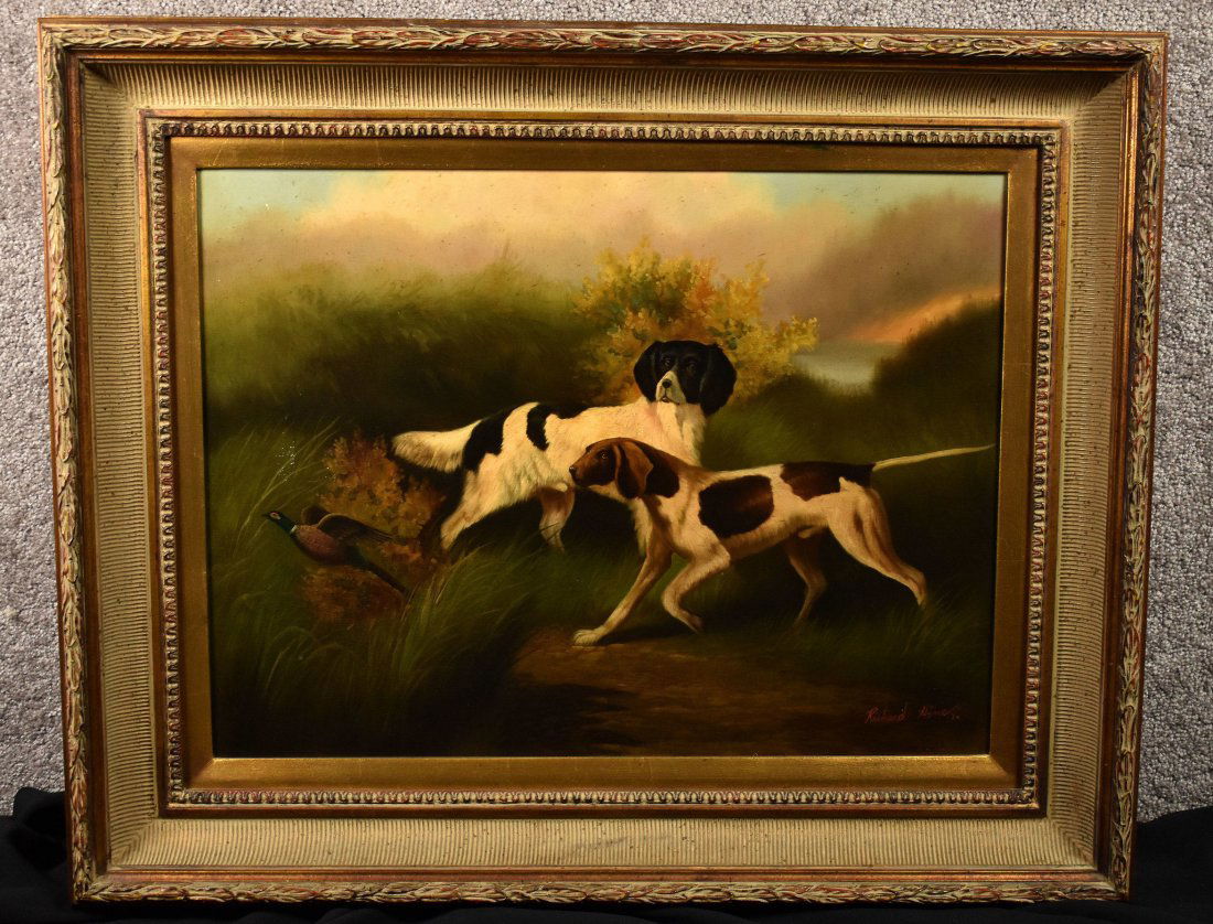 Oil on Canvas of Two Hunting Dogs (1 of 4)