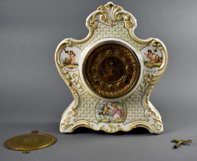 Ansonia China Cased Mantel Clock (1 of 8)