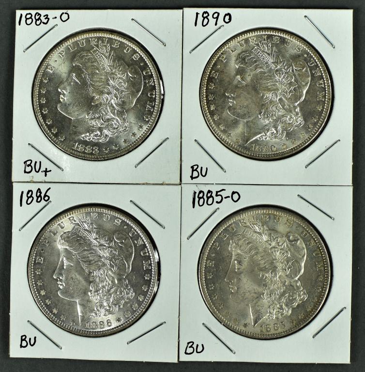Four Uncirculated Morgan Dollars (1 of 2)