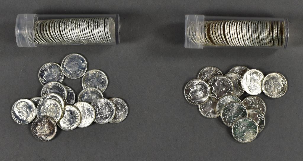 Two Rolls of BU Roosevelt Dimes (1 of 3)