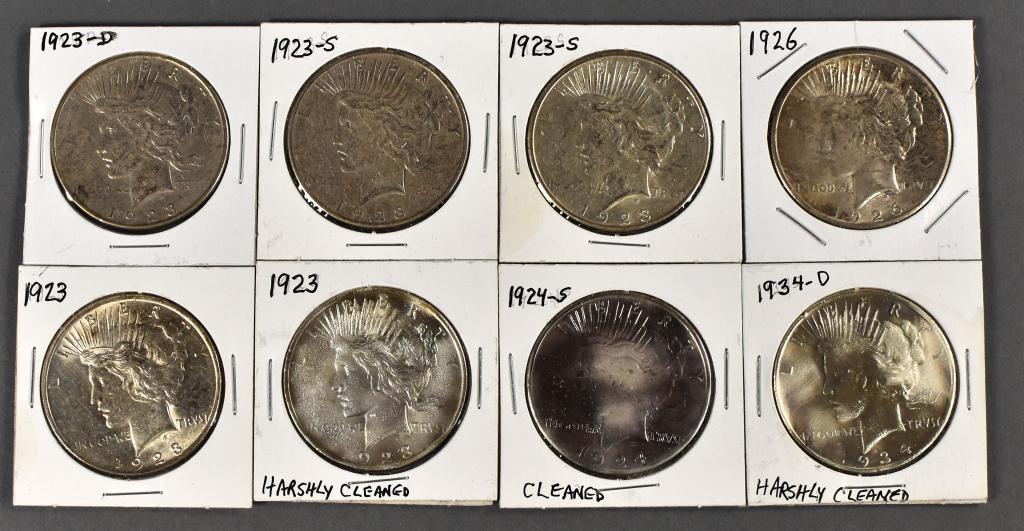 Eight Peace Dollars (1 of 2)