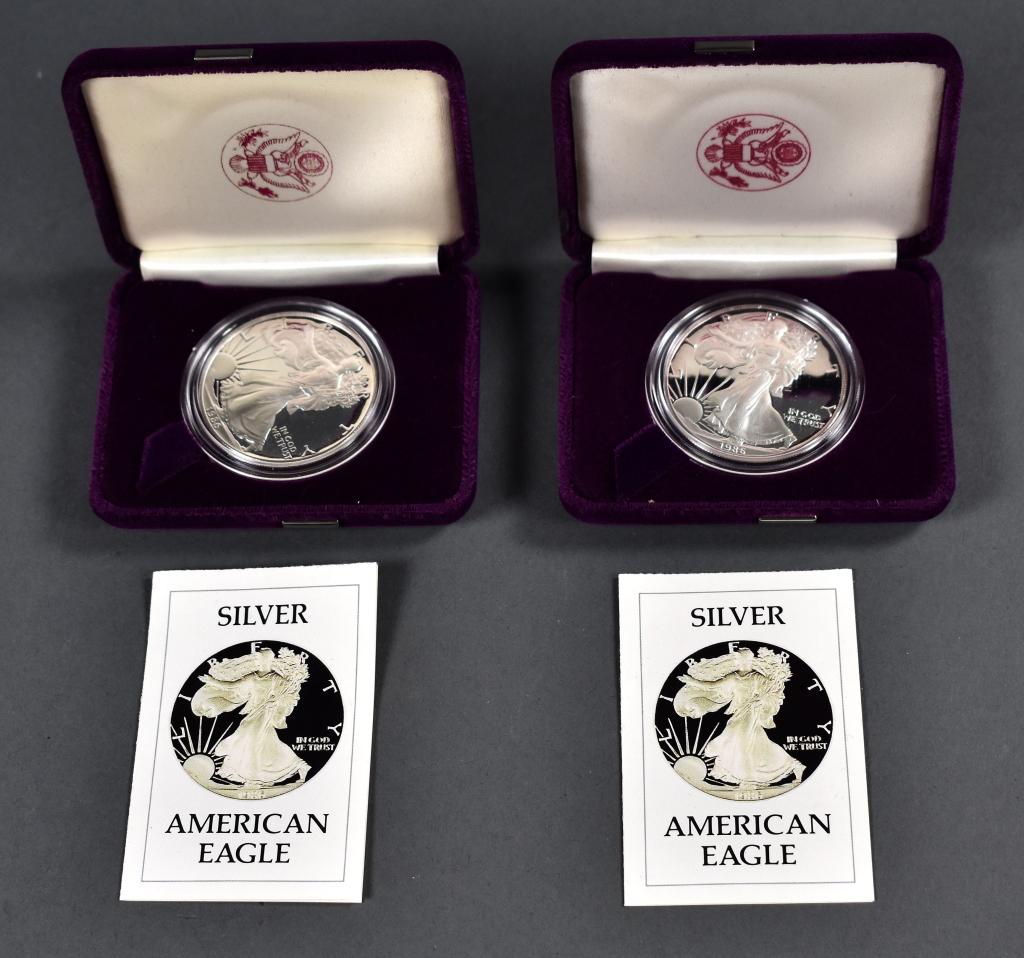 (2) Two 1986  Proof Silver Eagles (1 of 4)