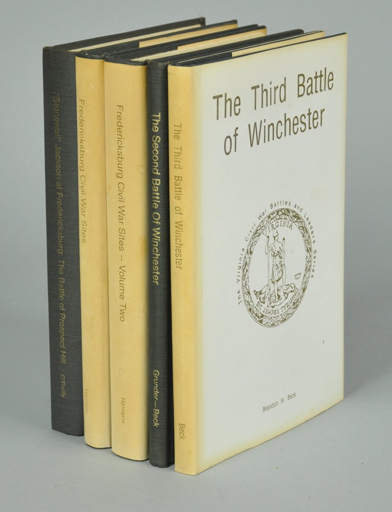 Five Civil War Books: ""Stonewall Jackson at Fredericksburg"" by Frank A. O'Reilly, 1993, first edition, no dust jacket. ""Civil War Sites, Vols 1 & II"" by Noel G. Harrison, 1995, first editions, in dust jackets. ""The Se