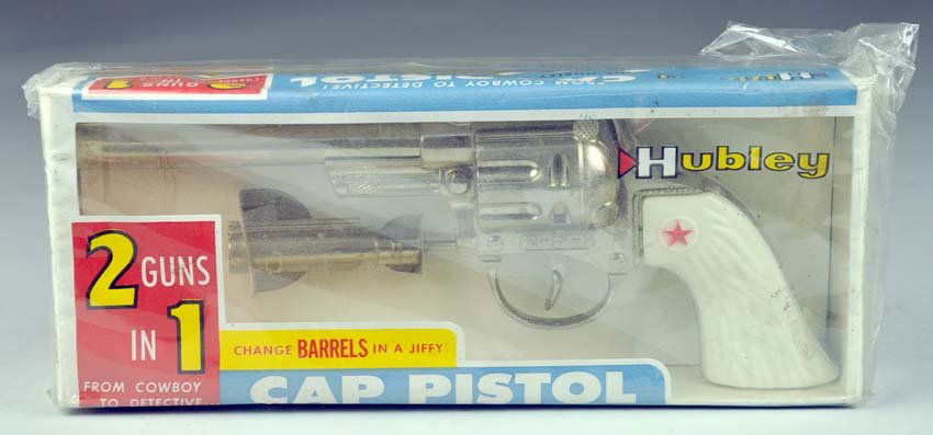 Hubley #252 Cap Pistol: Hubley #252 Cap Pistol Mint in original box. Box is 8 1/2"" x 3 1/2"" x 1 1/2"".
