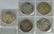 Five Circulated Peace Dollars