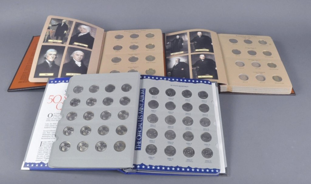 2007-2012 Presidential Coin Set: Including Proofs housed in two deluxe albums. 68 total coins. Along with Unc. set of 50 state quarters, P&D, 100 coins total.