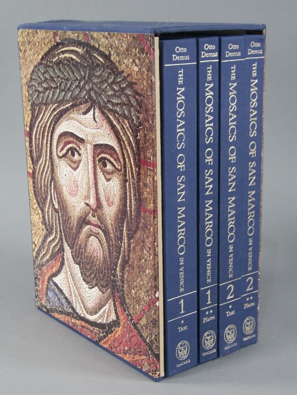 Book, "The Mosaics of San Marco in Venice": By Otto Demus. University of Chicago Press, 1984. 4 volume cased set. Fine in fine slipcase.