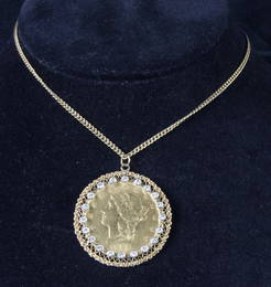 Mounted Coin Pendant
