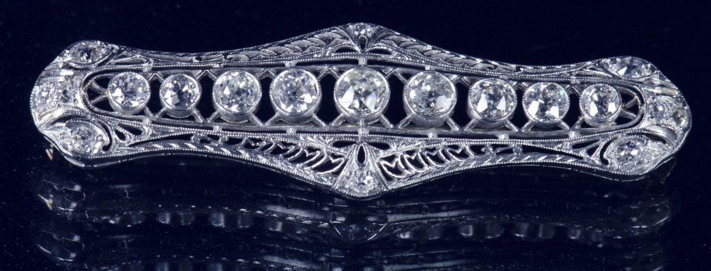 Early 20th Century Platinum & Diamond Pin (1 of 1)