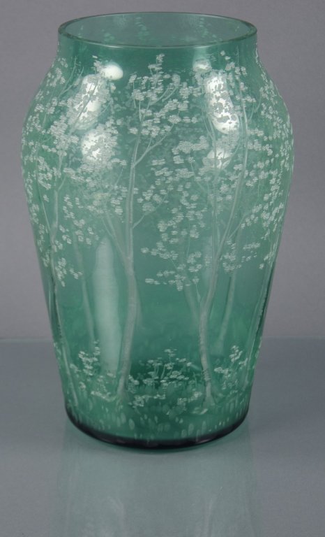 Intaglio Cut Art-Glass Vase (1 of 2)