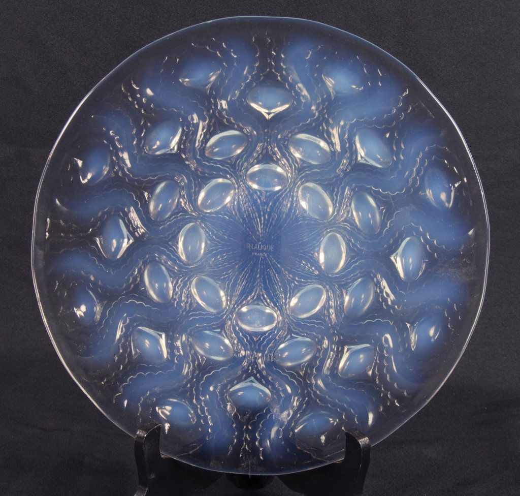Lalique Blue Opalescent "Bulbes" Coupe Ouvert (1 of 1)