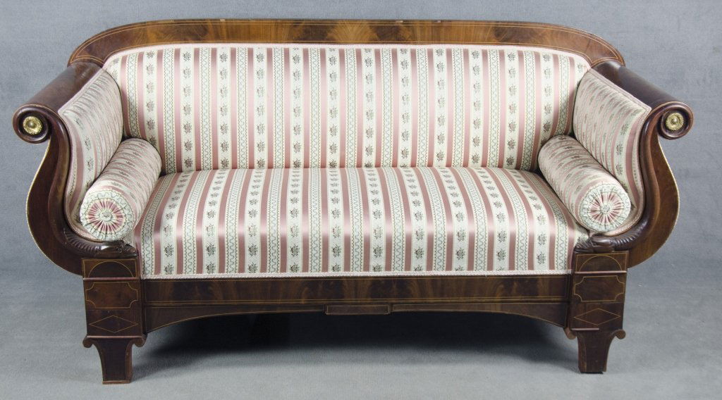 American Classical-Style Inlaid Mahogany Sofa (1 of 3)